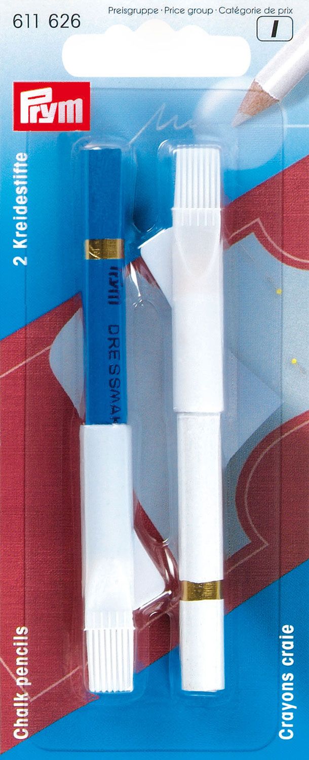 Crayons craie rouge et blanc Carte 2 avec brosse à effacer, 11 cm -  PRY611627