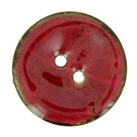 Bouton : 2 Trous, Coco, LaquÃ© : 40 mm : x10