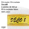 Pelote de fil : Coton : Blanc : 100 g, x6