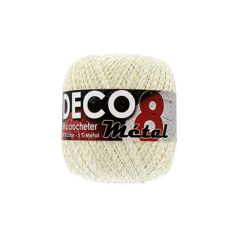Fil à crochet en coton - Taille 20 - Fil fin (830 m) - Toucher luxueux -  100 g - Naturel (0000)