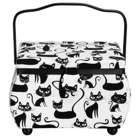 Sac de rangement : Couture : 30 x 20.5 x 19 cm : Blanc, Noir