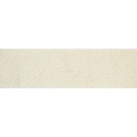 Ruban : 10 mm x 5 m : Coton : Blanc