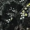 Tissus dentelle perlée fleuri noir