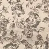 Tissu brocart motif floral argenté