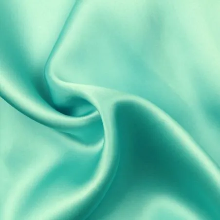 Tissu satin de soie uni de couleur turquoise