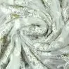 Tissus dentelle perlée fleuri blanc cassée