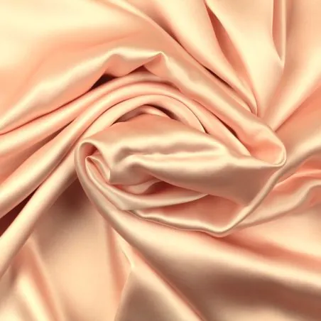 Tissu satin de soie uni de couleur rose