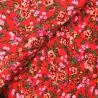 Tissus crêpe rouge imprimé motif fleur
