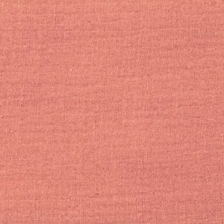 Tissu coton double gaze uni de couleur rose poudrée