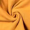 Tissu coton double gaze uni de couleur jaune Orpiment