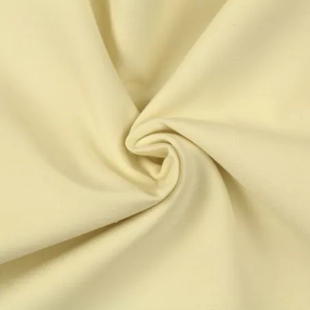 Tissu coton/polyester gabardine uni de couleur écru