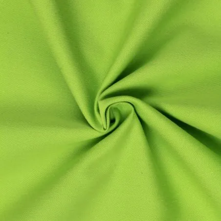 Tissu satin de coton uni couleur vert pomme