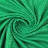 Tissu coton double gaze uni de couleur vert rayures or