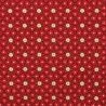 Tissu en coton motif pois et fleurs sur fond rouge