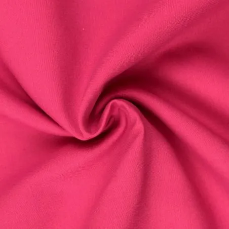 Tissu coton/polyester gabardine uni de couleur Fuchsia