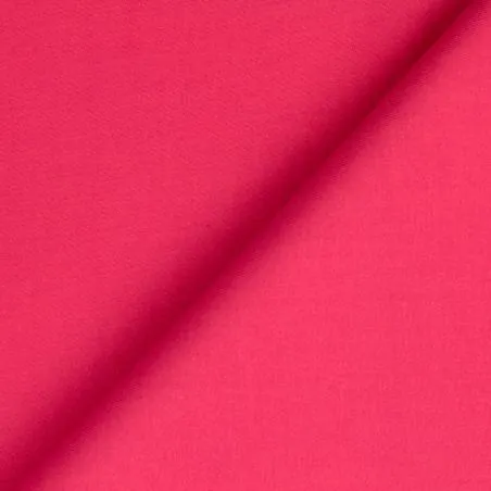 Tissu coton/polyester gabardine uni de couleur Fuchsia