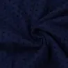 Tissu broderie anglaise bleu imprimé géométrique