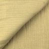 Tissu coton double gaze beige,rayures Argentées