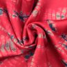 Tissus viscose fuchsia imprimé géométrique bleu