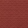 Tissu de coton rouge bordeaux motif traditionnel japonais aux éventails SENSU beige