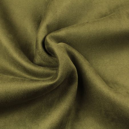 Tissu suédine uni de couleur vert olive