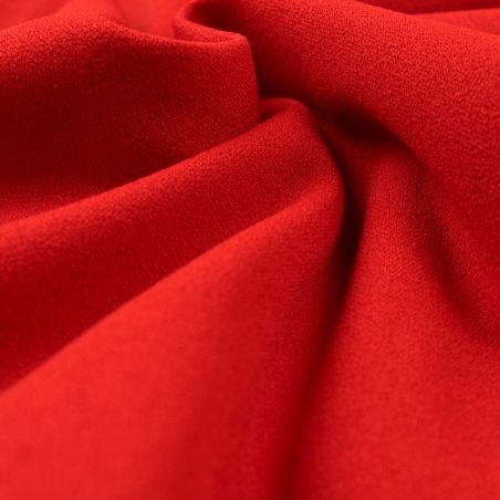 Tissu Jersey Polyester Extensible Uni Rouge claire