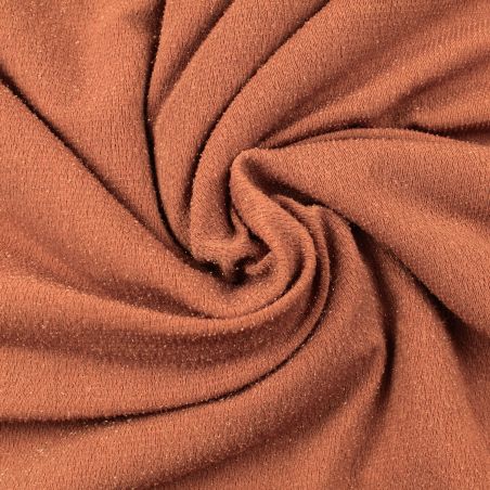 Tissu jersey lamé polyester côtelé rose pâle brillant