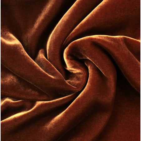 Tissu velours viscose et soie de couleur marron iridescent