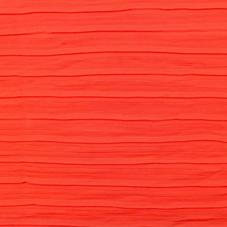 Tissu plissé uni corail