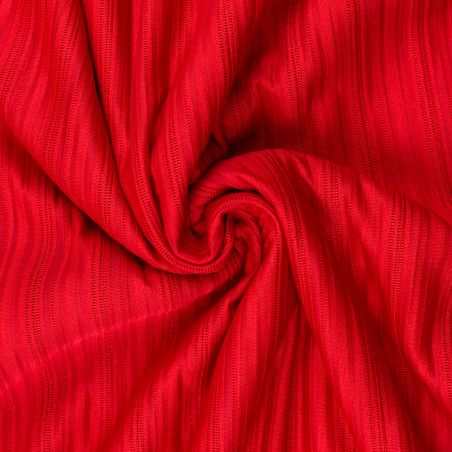 Tissu plissé polyester uni rubis