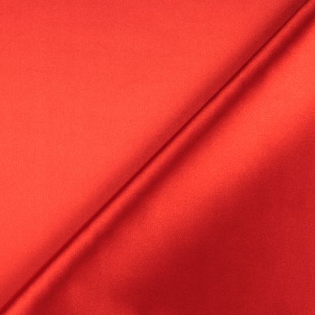 Tissus satin polyester rouge - Toucher soie