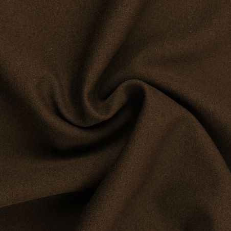 Tissus crêpe de polyester uni marron foncé