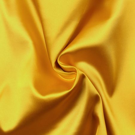 Tissus satin polyester jaune - Toucher soie