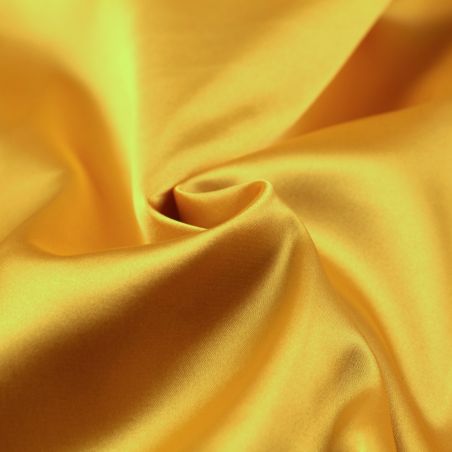 Tissus satin polyester jaune - Toucher soie