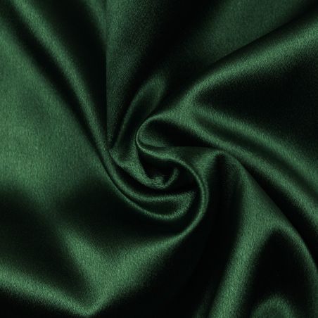 Tissu en satin lourd crêpe uni vert bouteille