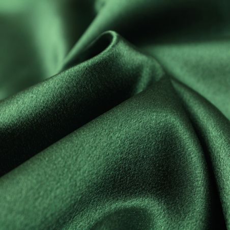 Tissu en satin lourd crêpe uni vert bouteille