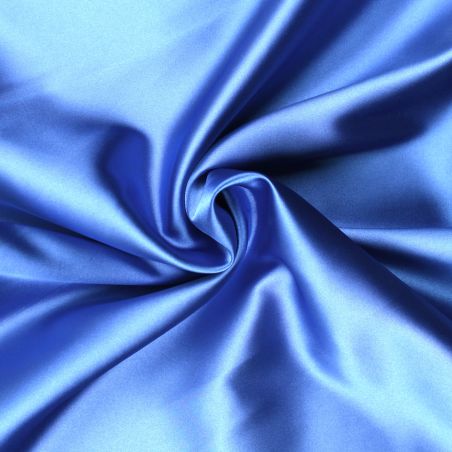 Tissu en satin bleu électrique - Toucher soie